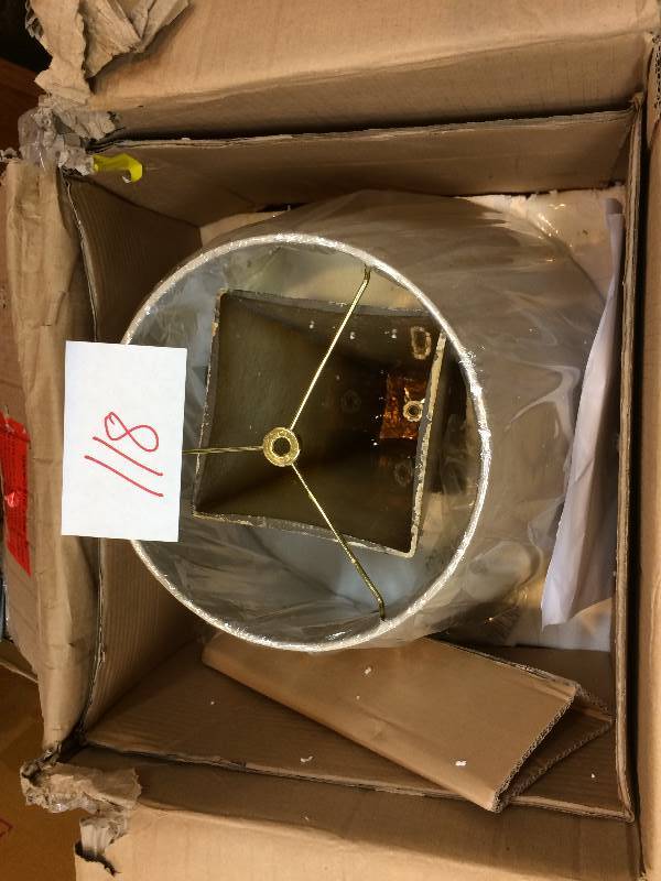 lot 118 image: Kenroy Home 32320TN Vetri Table Lamp, Tan Textured Glass Finish  Never used