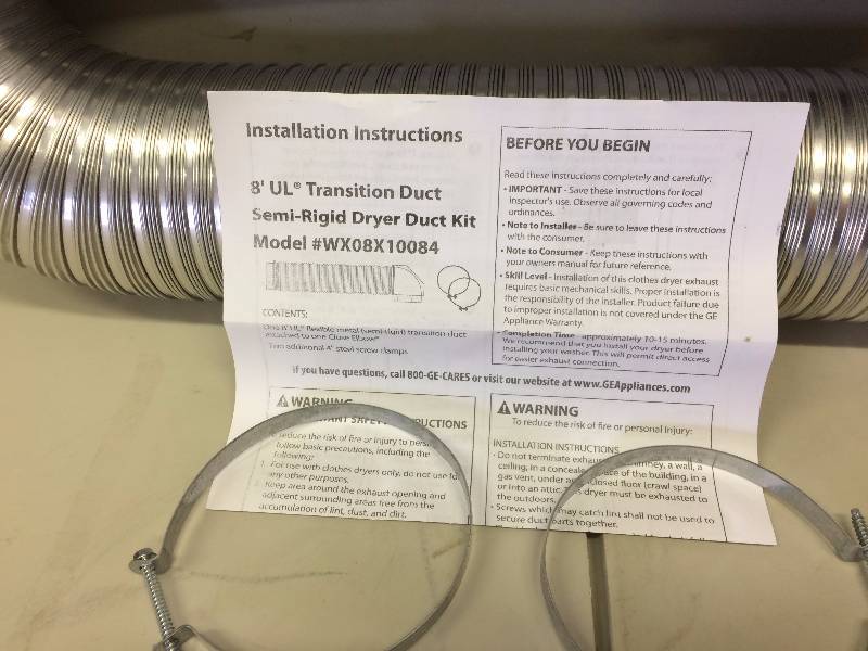 lot 161 image: 8 UL Transition Duct Semi Rigid Dryer Duct Kit