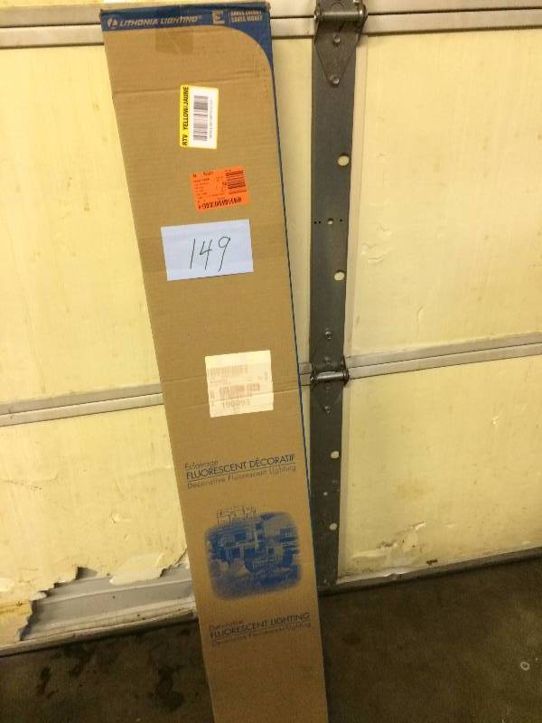 lot 149 image: Lithonia Lightning Riser 2-Light Black Bronze Fluorescent Ceiling Light