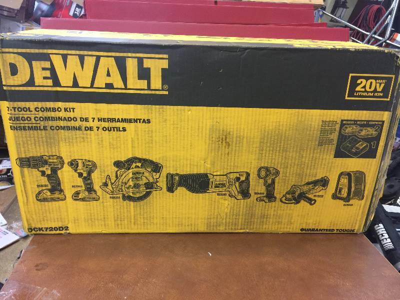 lot 3 image: Dewalt 20-Volt MAX Lithium Ion Cordless Combo Kit (7-Tool) Never used