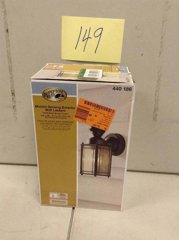 lot 149 image: Hampton Bay Motion Sensing Exterior Wall Lantern