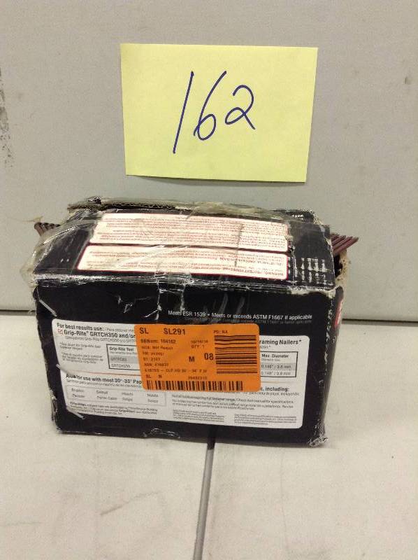 lot 162 image: Grip Rite 2 38 x .113 Paper Tape Clipped Head Framing Nails