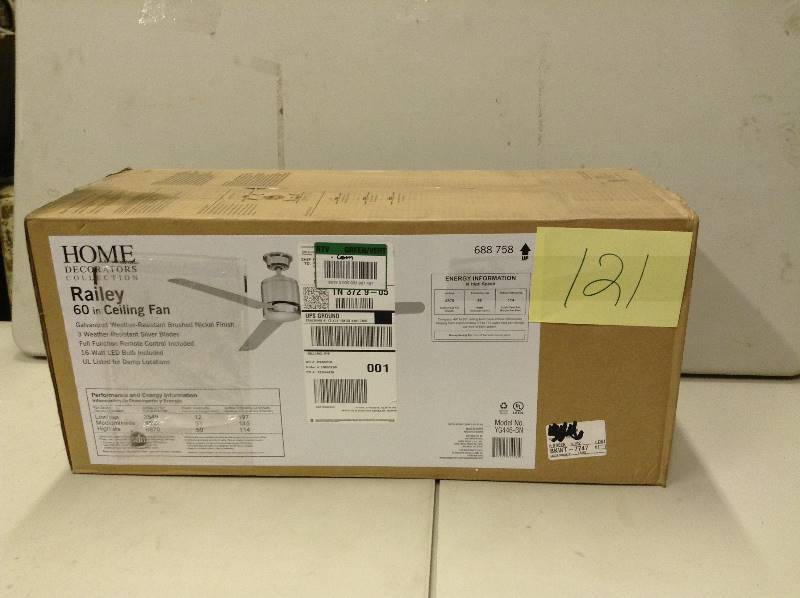 lot 121 image: Home Decorators Railey 60 in Ceiling Fan