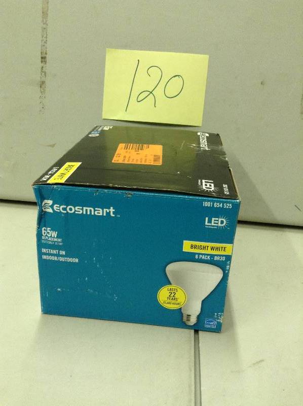 lot 120 image: Ecosmart 65w 6 pack BR30