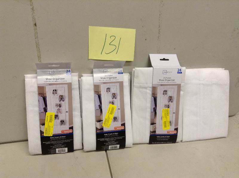 lot 131 image: Lot of 4 shoe organizers