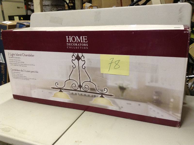 lot 78 image: Home Decorators  2 Light Island Chandelier