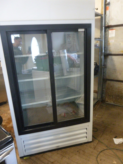 lot 5 image: 2 Door Glass Front Commercial Refrigerator