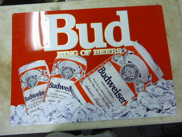 lot 127 image: Budweiser Metal Sign