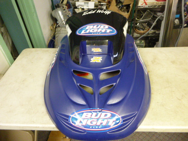 lot 138 image: Bud Light Snowmobile Hood Dcor