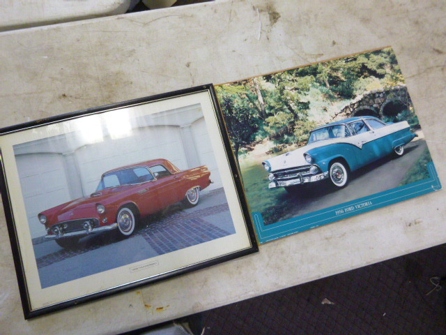 lot 160 image: 1955 Ford Thunderbird and 1956 For Victoria Prints