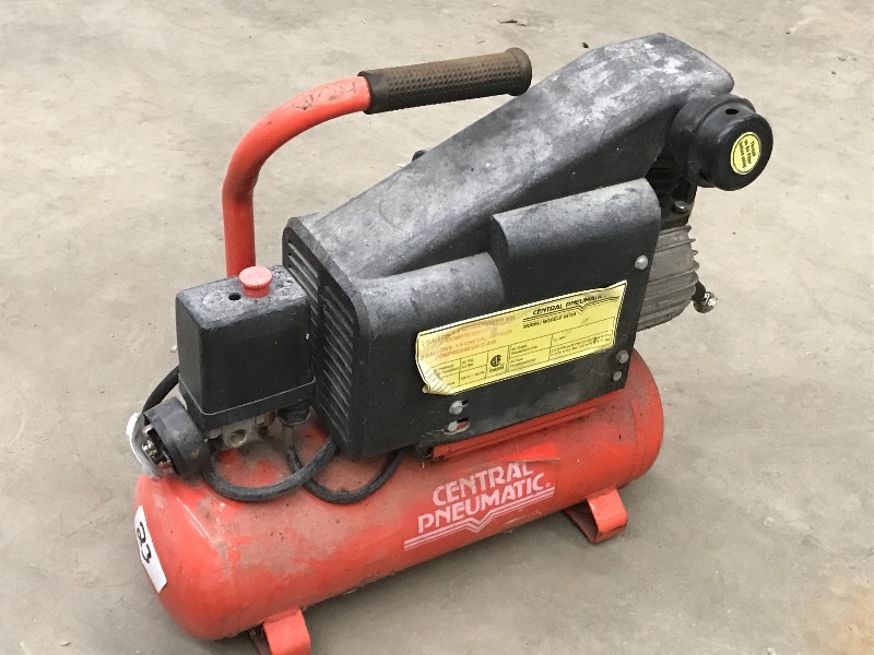 lot 23 image: Central 2-Gallon 1.5HP Air Compress...