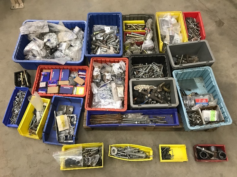lot 27 image: Pallet Lot Of Bins Of Assorted Hard...
