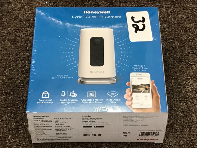 lot 32 image: New Honeywell Lyric C1 Wi-Fi Camera...