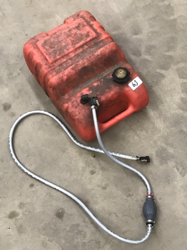 lot 63 image: Attwood 6-Gallon Plastic Fuel Tank ...