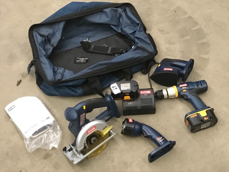 lot 69 image: Like New Ryobi 18Volt Cordless Tool...
