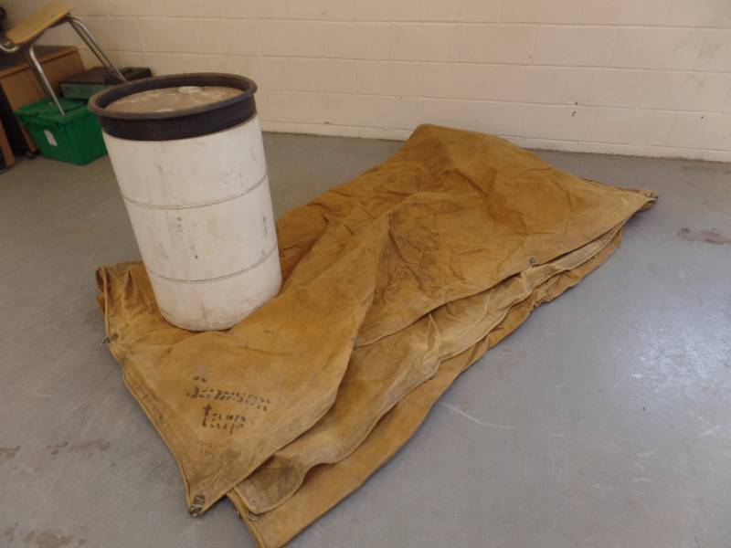 Canvas Tarp and Barrel