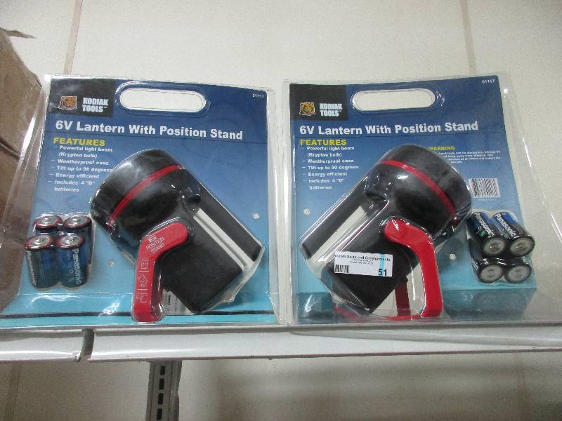 2 - 6 volt lanterns w stands and batteries