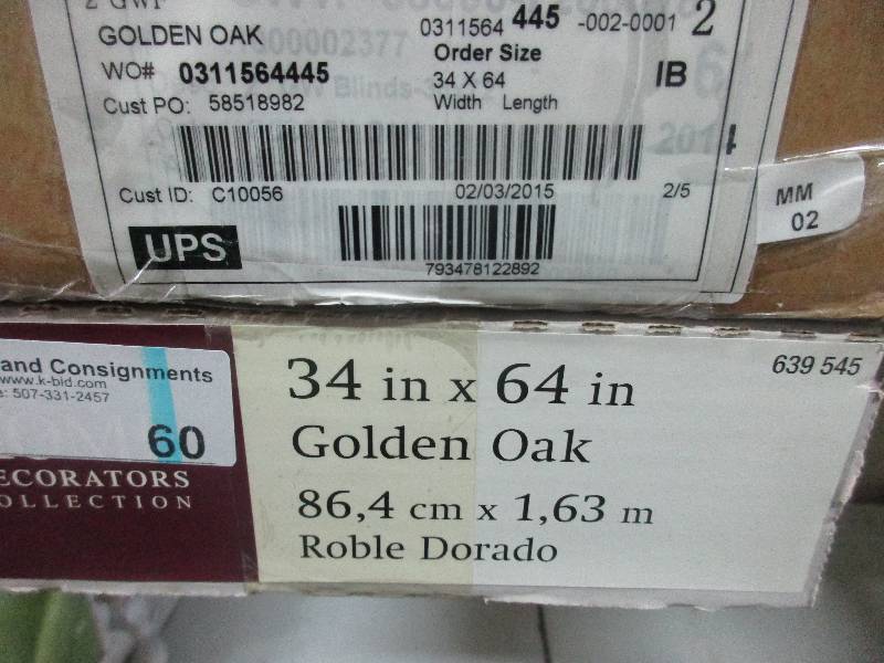 2 - 2 golden oak blinds both are 32x64