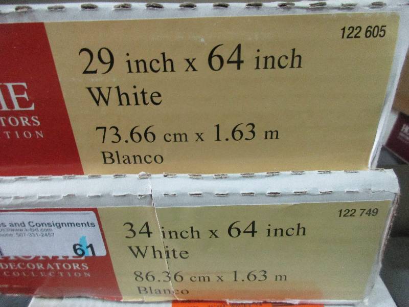 3 - 2 white blinds 29x64   34x64   42x64