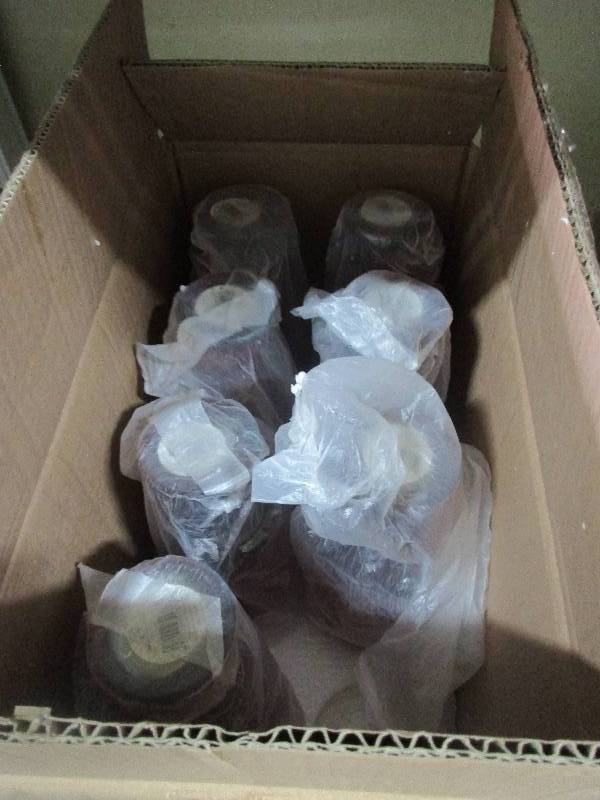 8 red vases