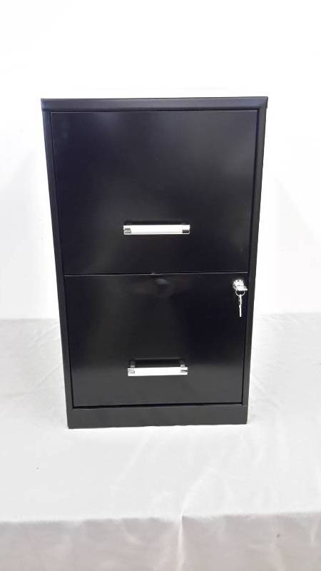 lot 23 image: 2 drawer file box with lock and key