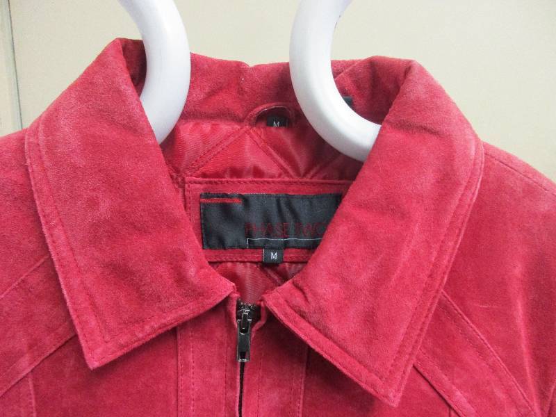 Phase Two scarlet dyed pig suede (medium)