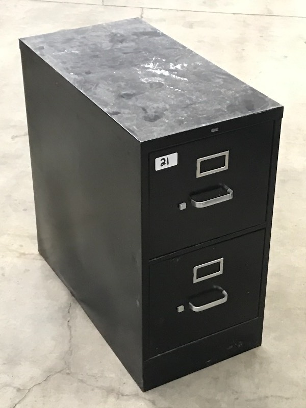 lot 21 image: 2-Drawer Steel File Cabinet ...