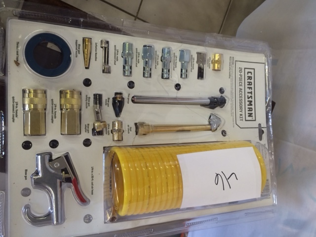lot 46 image: Craftsman 18 pc Air Accessory Kit with 50 Air Hose