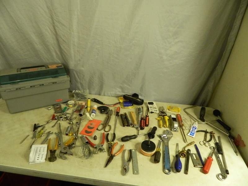 lot 85 image: Toolbox with Assorted Tools and Shop Supplies