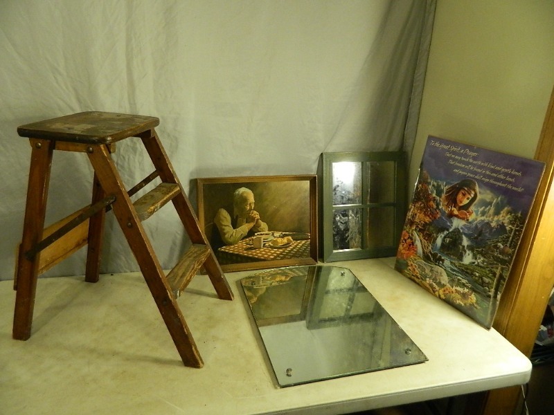 lot 87 image: Old Wood Stool and More