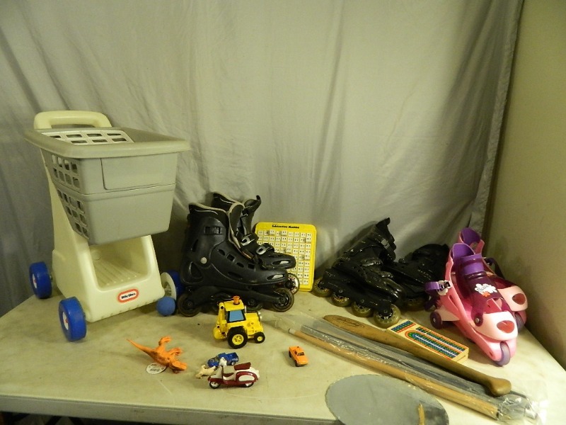 lot 161 image: Little Tykes Shopping Cart, Wood Paddle, and More