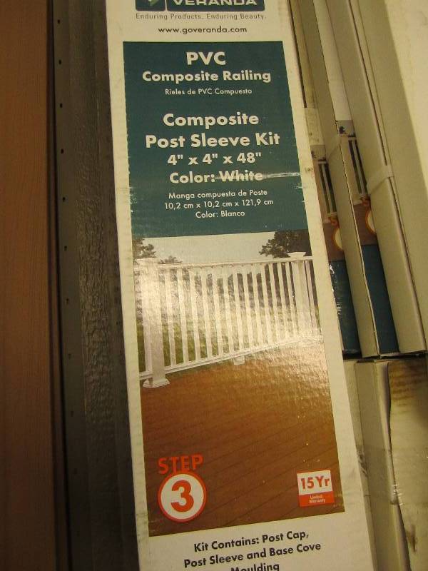 lot 13 image: lot of 7 white pvc 4x4 48 post s...