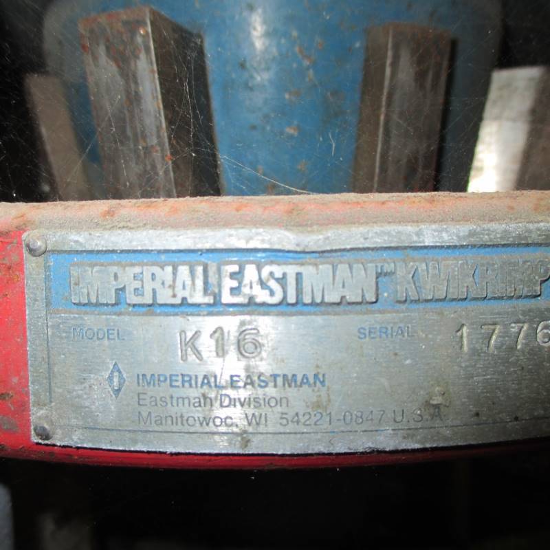 Imperial Eastman Kwikrimp Hose Crimper Manufacturing Surplus KBID