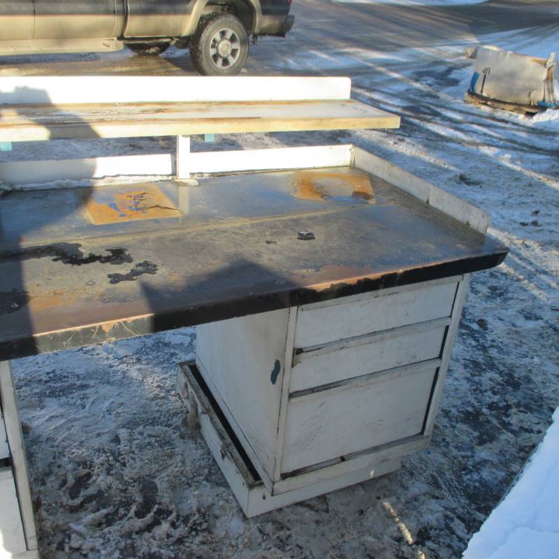 Shop Floor Desk w/Drawers Manufacturing Surplus KBID