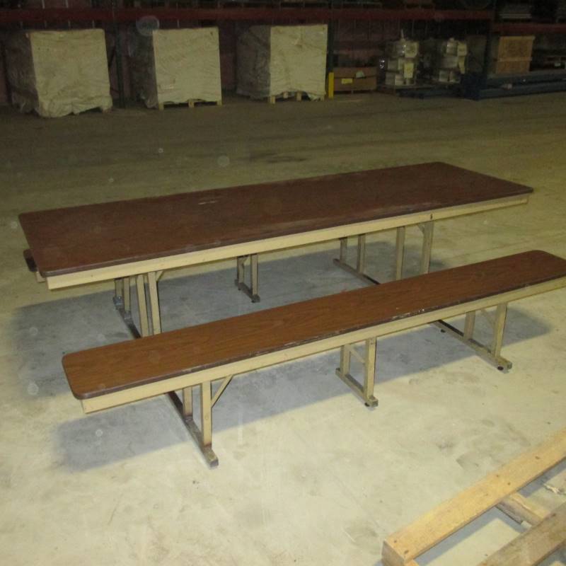 lot 48 image: (1) 8 LunchroomPicnic Tables