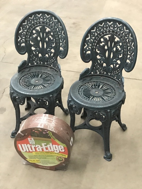 lot 21 image: Lot Of (2) Plastic Lawn Chairs & (...