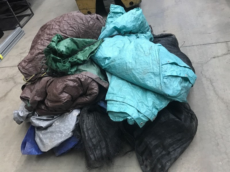 lot 40 image: Pallet Lot Of Assorted Poly Tarps ...