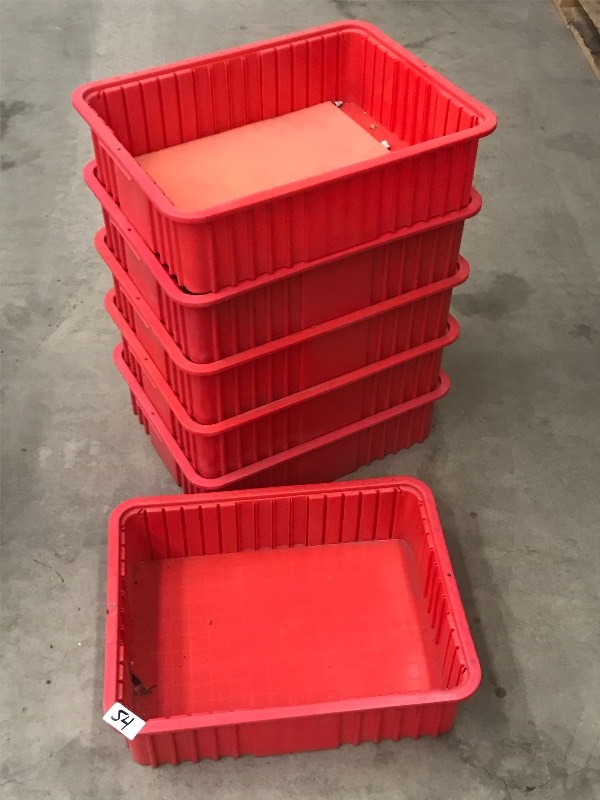 lot 54 image: Lot Of (6) 6x14x20 Stackable Pla...