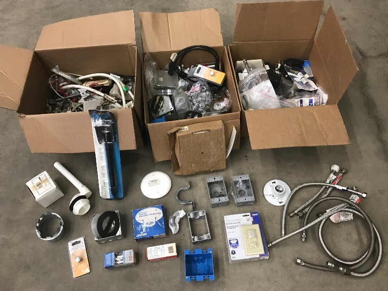 lot 58 image: (3) Boxes Of Assorted Electrical & ...