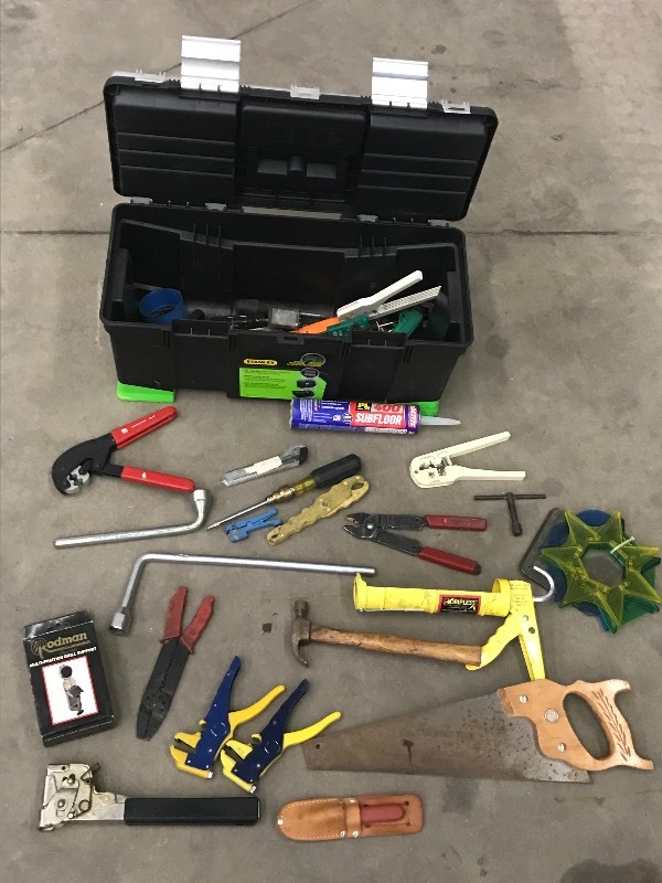 lot 67 image: Plastic 26 Toolbox Full Of Assorte...