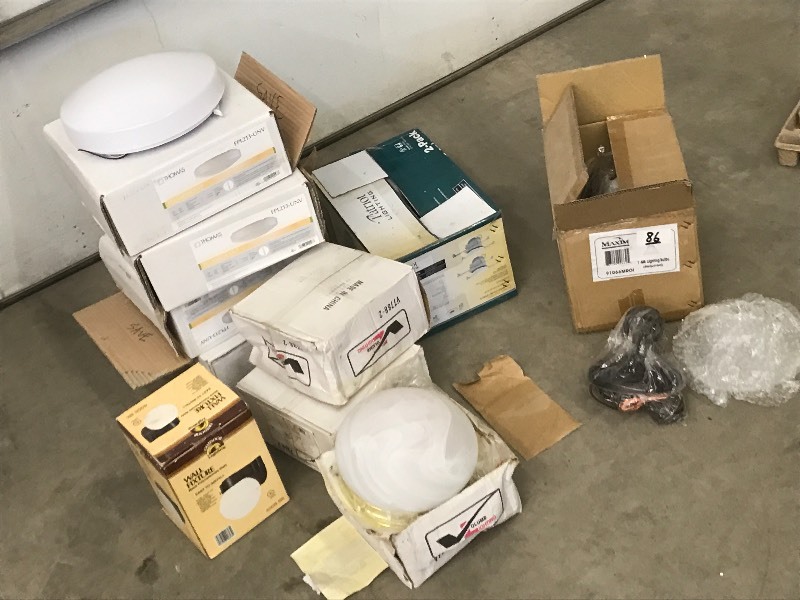lot 86 image: Lot Of (10) Assorted Unused  Light ...