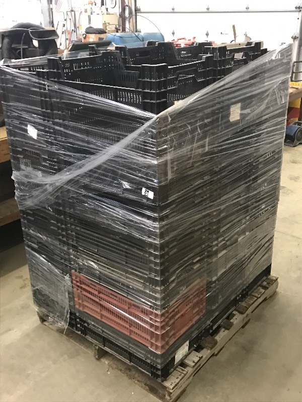 lot 89 image: Pallet Lot Of Stackable Plastic Bin...