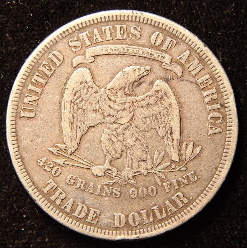 1877 US SILVER TRADE DOLLAR XF