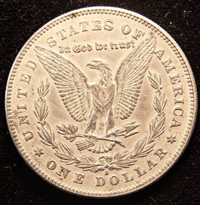 1878-S MORGAN SILVER DOLLAR AU CLEANED