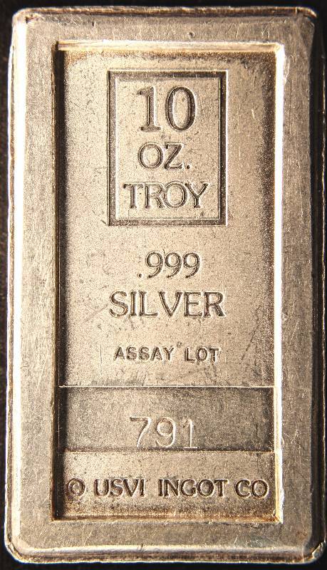 10 TROY OZ. .999 FINE SILVER BAR A-MARK STACKER SN791