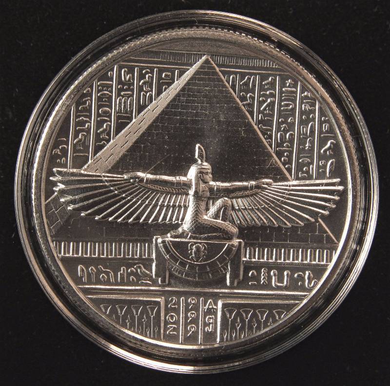 2 TROY OZ. .999 FINE SILVER EGYPTIAN GOD SERIES IN AIRTITE HOLDER
