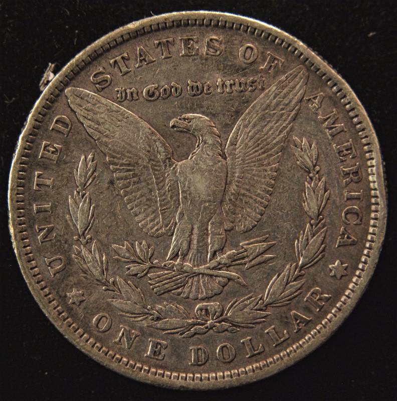 1880 MORGAN SILVER DOLLAR XF DETAILS REV RIM BUMP