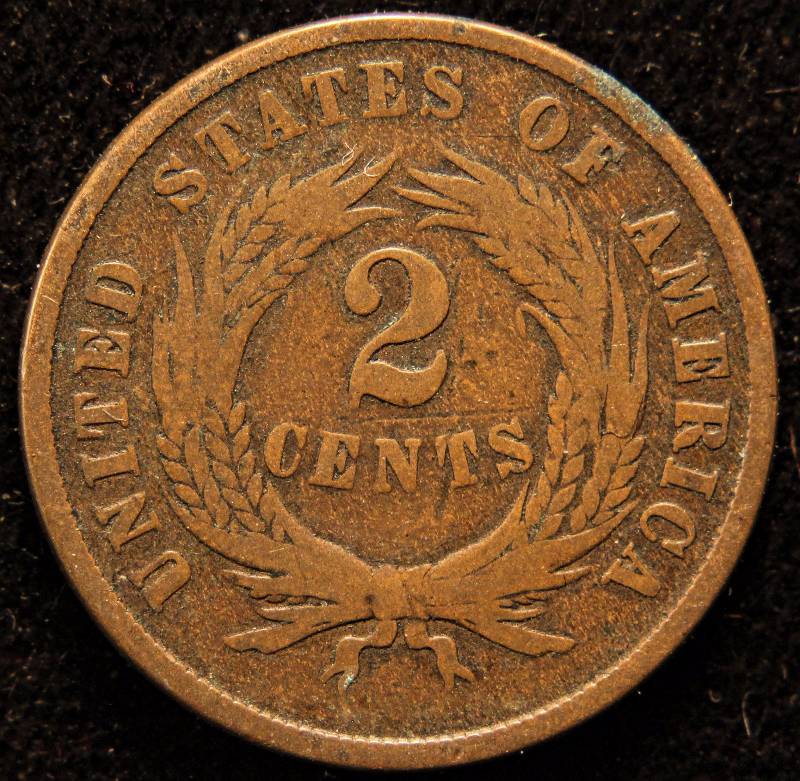 1865 TWO CENT PIECE VG