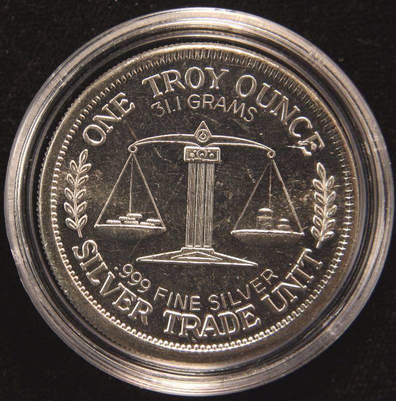 1 TROY OZ. .999 FINE SILVER MORGAN DOLLAR DESIGN IN AIRTITE HOLDER