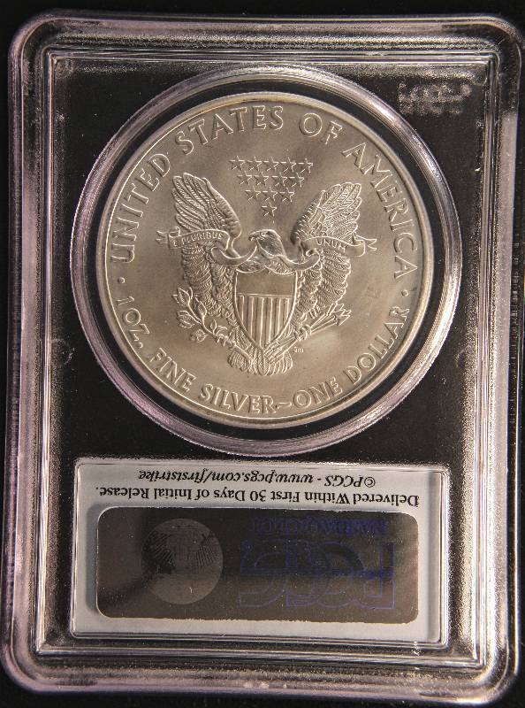 2013(S) AMERICAN SILVER EAGLE 1 TROY OZ. .999 FINE SILVER DOLLAR MS69 PCGS FIRST STRIKE